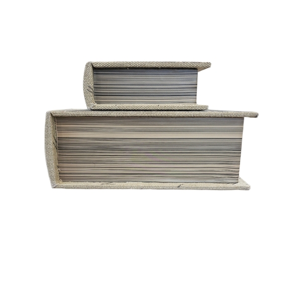 Burlap Paris Eiffel Tower Decorative Nesting Book Boxes - Picture 6 of 7